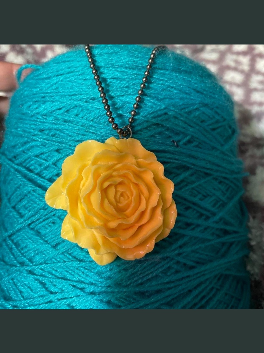 Yellow Rose Pendant Necklace - Floral Women’s Jewelry